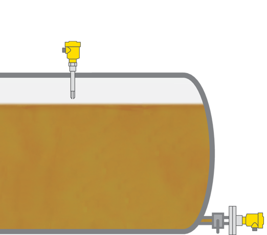 Level measurement and point level detection in tanks for liquid fuels