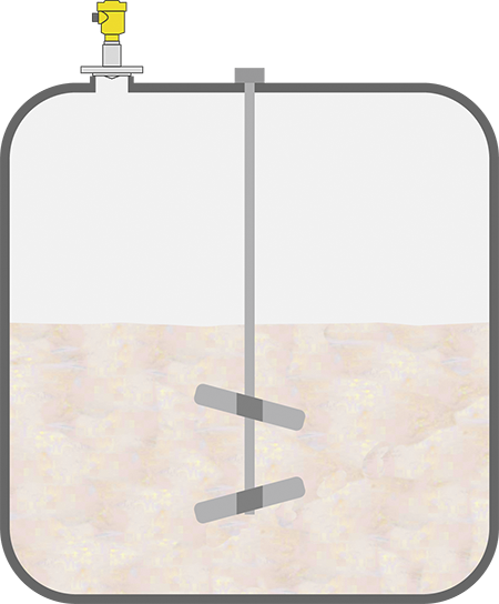 Level measurement in the diazotization vessel
