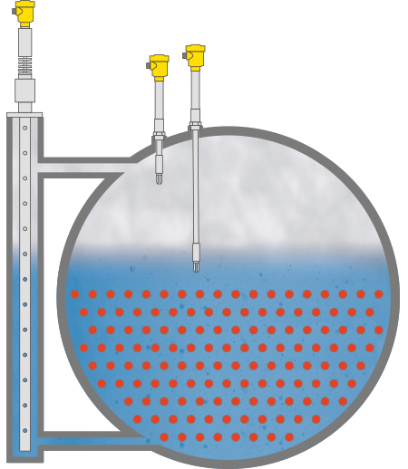 Level measurement and point level detection in the heat recovery boiler