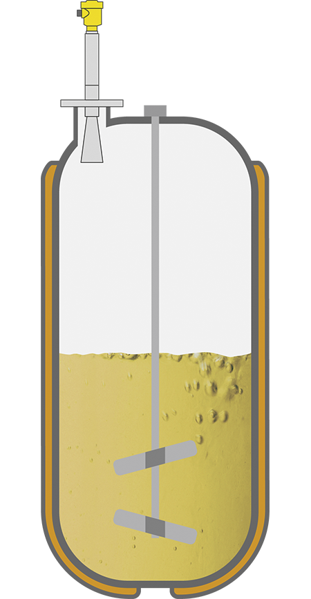 Level measurement in a reactor