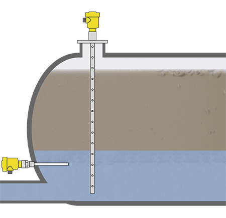 Level measurement and point level detection in a separator vessel tank for recovery of raw materials