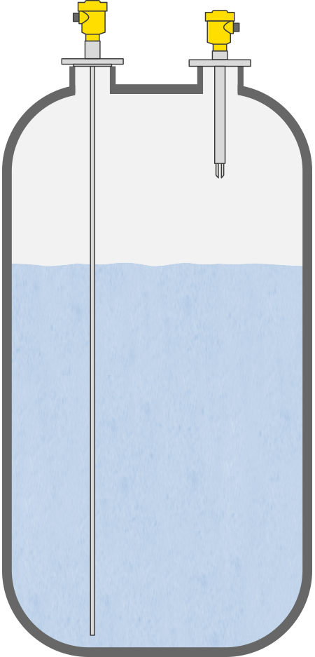 Level measurement and point level detection in small storage and buffer tanks