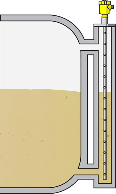 Level measurement in the feed tank