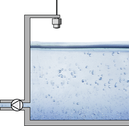 Cooling tower basin level measurement 