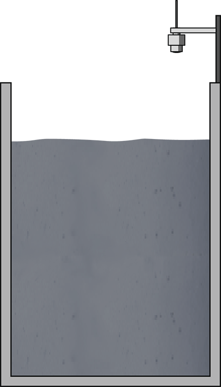 Wastewater basin level measurement 