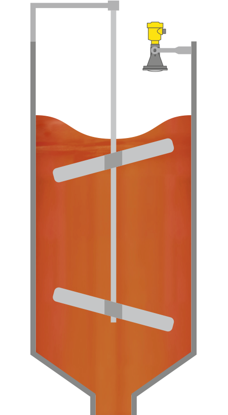 Level measurement in the alumina powder stirring tank