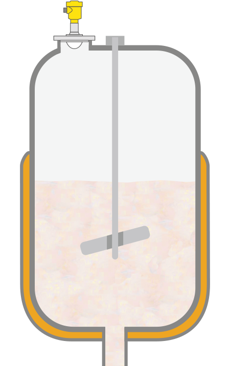 Level measurement in an aluminium powder suspension reactor