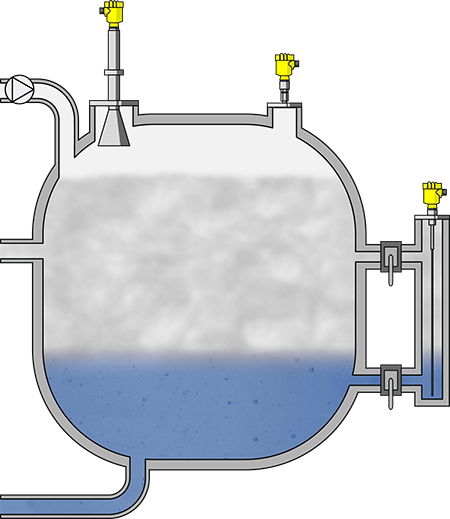 Level and pressure measurement in the gas separator