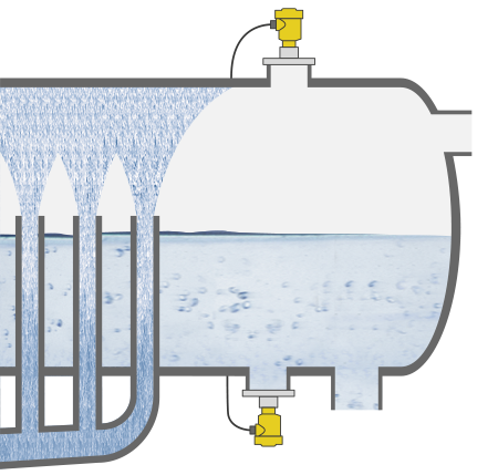 Level measurement in the deaerator
