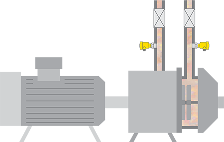 Pressure measurement on the refiner 