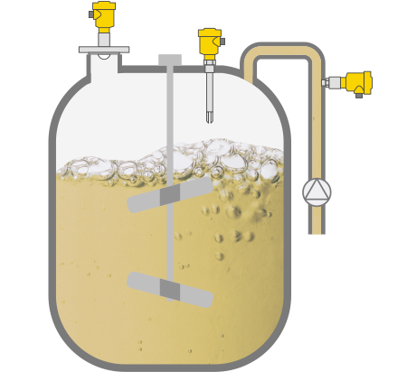 Level, switching and pressure measurement in storage tanks