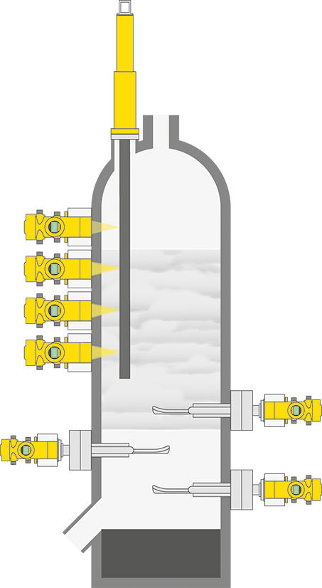 Density measurement in the hydrocracker