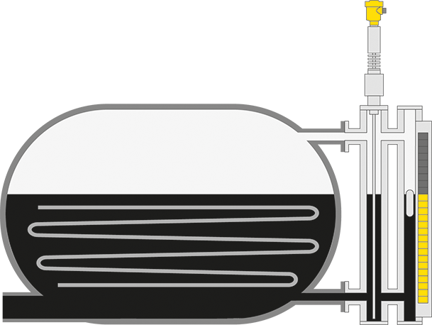 Level measurement in the preflash drum