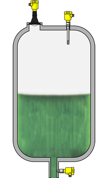 Process vessel level and pressure measurement and point level detection
