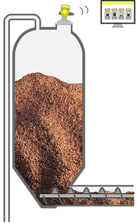 Aquaculture feed pellet silo level measurement