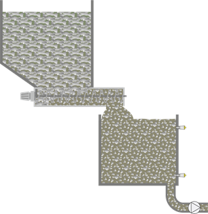 Aquaculture intermediate tank for fish waste treatment point level detection