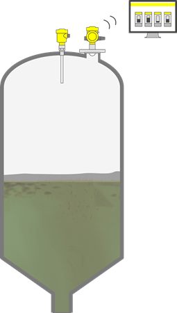 Aquaculture silage tank level measurement point level detection