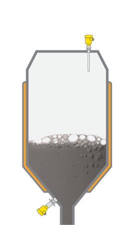 Bitüm tankında seviye ölçümü ve sınır seviye tespiti