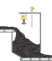 Level measurement and point level detection at the belt transfer point