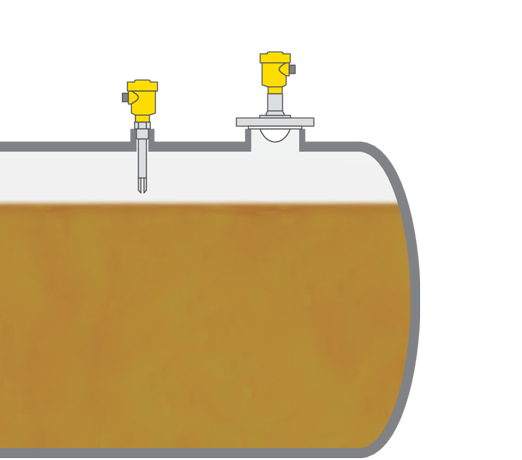 Level measurement and point level detection in tanks for liquid fuels