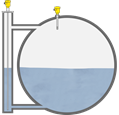 Level measurement and point level detection in the ammonia separator