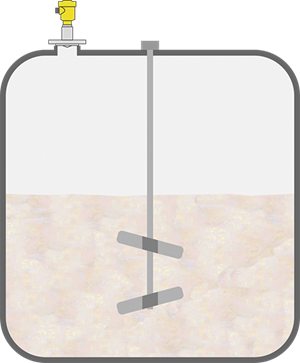 Level measurement in the diazotization vessel