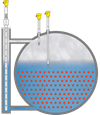 Level measurement and point level detection in the heat recovery boiler