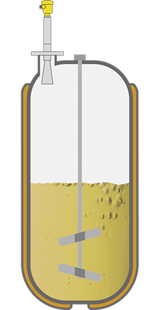 Level measurement in a reactor