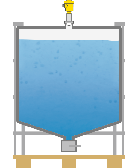 Level measurement of liquids in transport containers