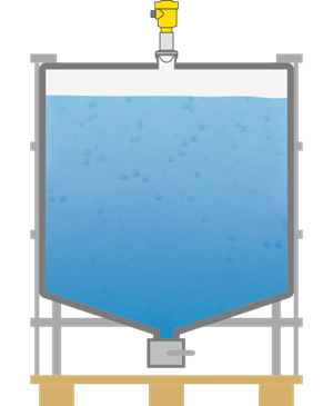 Level measurement of liquids in transport containers