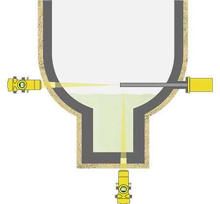 Mesure et détection de niveau dans un réacteur de distillation d'urée 