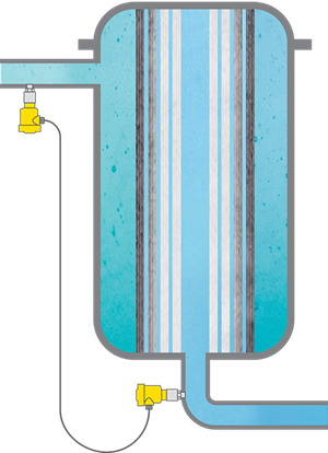 Differential pressure measurement for filter monitoring