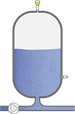 Pressure monitoring and point level detection in the surge tank