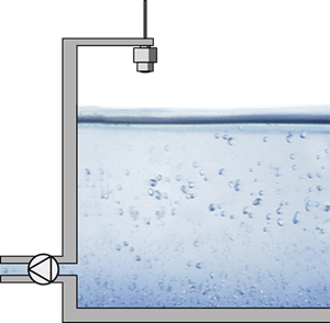 Cooling tower basin level measurement 