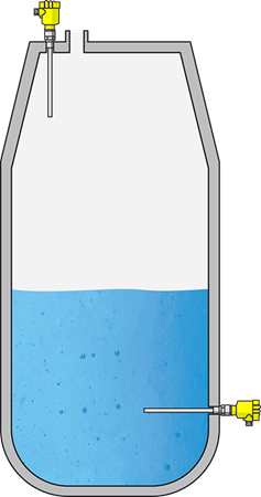 Level detection in a feed water receiving tank 