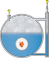 Misura di livello e rilevamento della soglia di livello nel tamburo del vapore