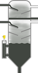 Level measurement in the dewatering column