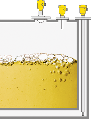 Füllstandmessung und Grenzstanderfassung in der Annahmekammer