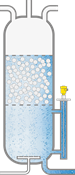 Level measurement in a stripping column 