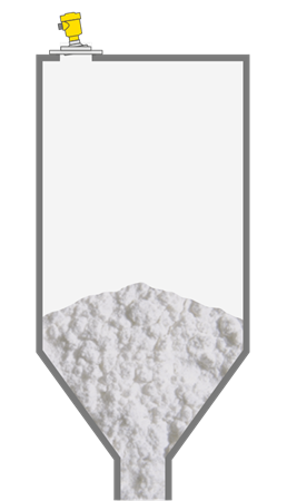 Level measurement in the flour silo