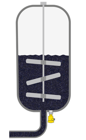 Niveaumeting in de vlierbespulptank