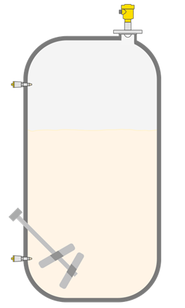 Level measurement and point level detection in the storage tank for milk and milk products