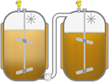 Level measurement in the sugar dissolver vessel