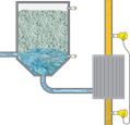 Differential pressure and limit level measurement in the diatomaceous earth filter