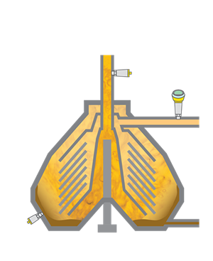 Pressure and limit level measurement in the yeast separator