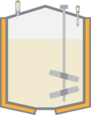 Medición de nivel y detección de nivel en depósitos de mezcla