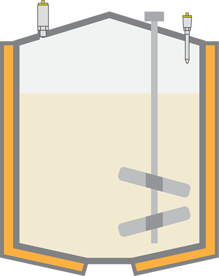 Level measurement and point level detection in the batching tank