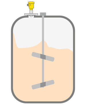 Level measurement in the mixing tank for soft cheese production