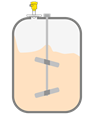 Level measurement in the mixing tank for soft cheese production