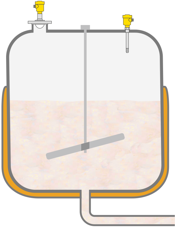 Level measurement and point level detection in stirred batching tank for fruit yoghurt